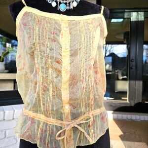 Top /blouse. Size 2.  Color yellow / pink.